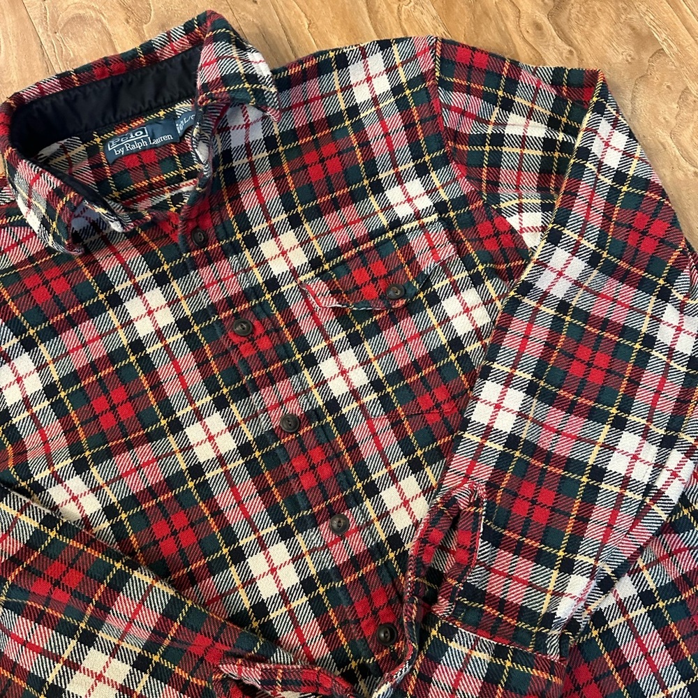 **POLO RALPH LAUREN** flannel button down SIZE LARGE